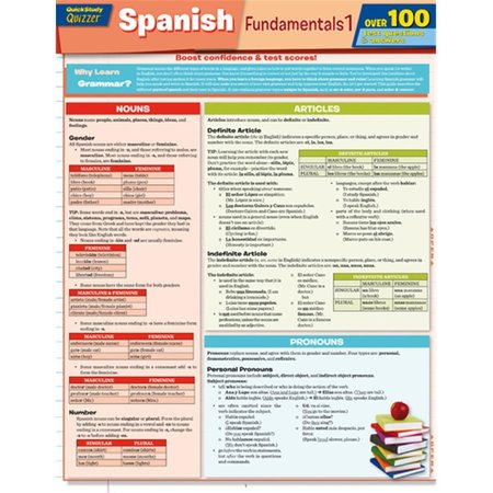 BARCHARTS Spanish Fundamentals 1 Quizzer Quickstudy Easel 9781423217411